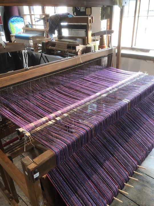 Loom warped for weaving